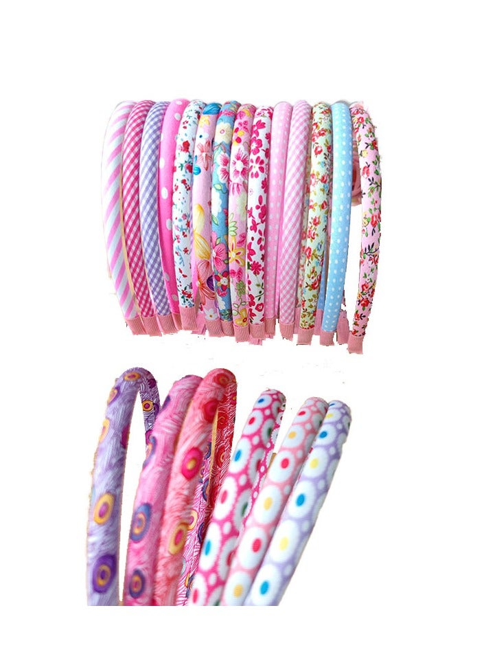 CMGTYYD. 10 قطع عصابات رأس ملونة للفتيات، عصابات شعر زهرية شريطية سادة عصابات شعر من قماش زهري طوق شعر وردي اللون عصابات شعر أليس للفتيات الأطفال - Image 1