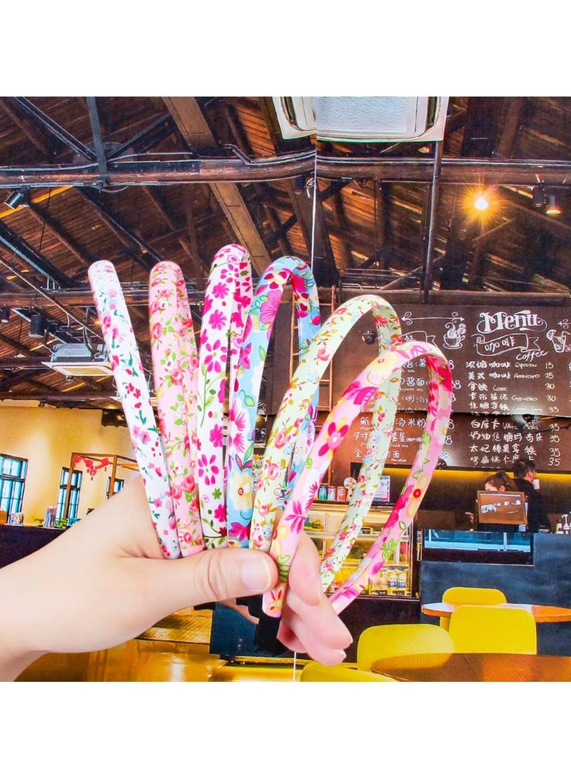 CMGTYYD. 10 قطع عصابات رأس ملونة للفتيات، عصابات شعر زهرية شريطية سادة عصابات شعر من قماش زهري طوق شعر وردي اللون عصابات شعر أليس للفتيات الأطفال - Image 5