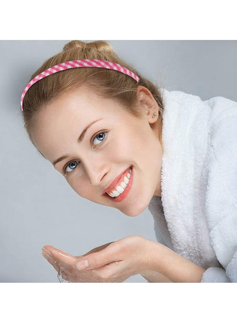 CMGTYYD. 10 قطع عصابات رأس ملونة للفتيات، عصابات شعر زهرية شريطية سادة عصابات شعر من قماش زهري طوق شعر وردي اللون عصابات شعر أليس للفتيات الأطفال - Image 3