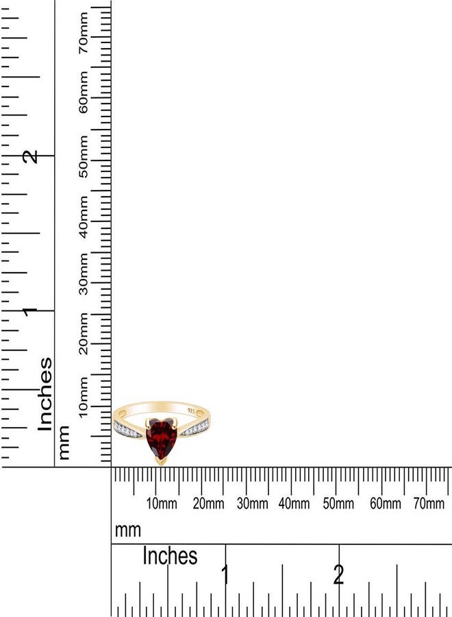 AFFY Solitaire Heart Promise Ring for Women Center 7MM Simulated Birthstone with White CZ, Stackable Gemstone Ring in 14K Gold Plated 925 Sterling Silver, Jewelry Gift for Her, Ring Size-7, Sterling Silver - Image 5