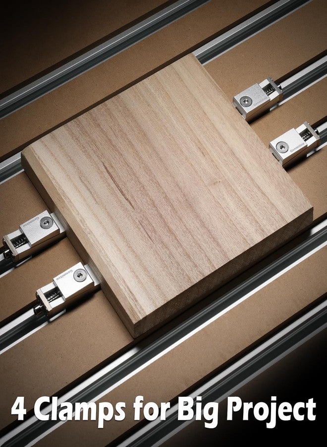 Genmitsu 4PCS Upgrade Aluminum Mini Vise Clamp Toe Clamp, for Woodworking & Metalworking Milling Project, Size 2.2" x 0.9" x 0.8" (56 x 22 x 21mm), Low Profile - Image 2