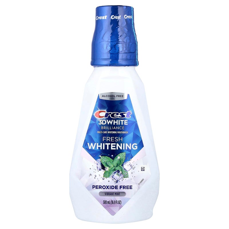 Crest 3D White Brilliance Alcohol Free Whitening Mouthwash, Clean Mint, 16.9 Fluid Ounce - Image 1