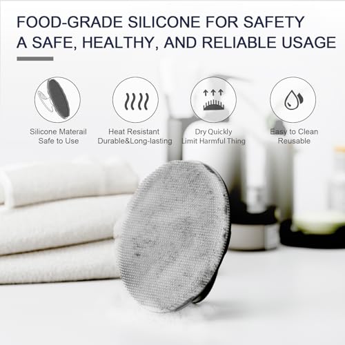 BEAUTAIL Silicone Body Scrubber Shower Bath Wash Brush Gentle Exfoliating Scrub Cleansing Loofah for Women Men Baby Sensitive Skin, Easy to Clean, Lather Nicely, More Hygienic, 1 Pack, Black - Image 3