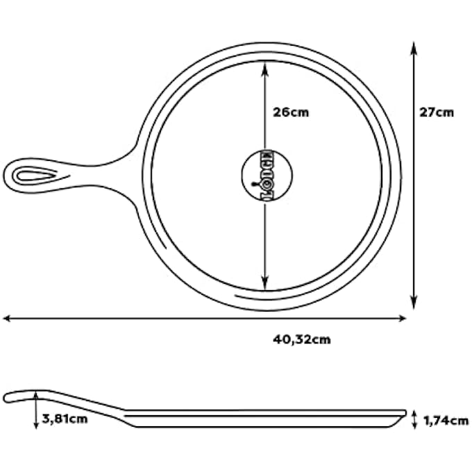Lodge L9Og3 Griddle PreSeasoned Round Pan Perfect For Pancakes Pizzas And Quesadillas Black W 270 X H 38 X L 403 Cm Cast Iron 105 Inch Pack Of 1 - Image 4
