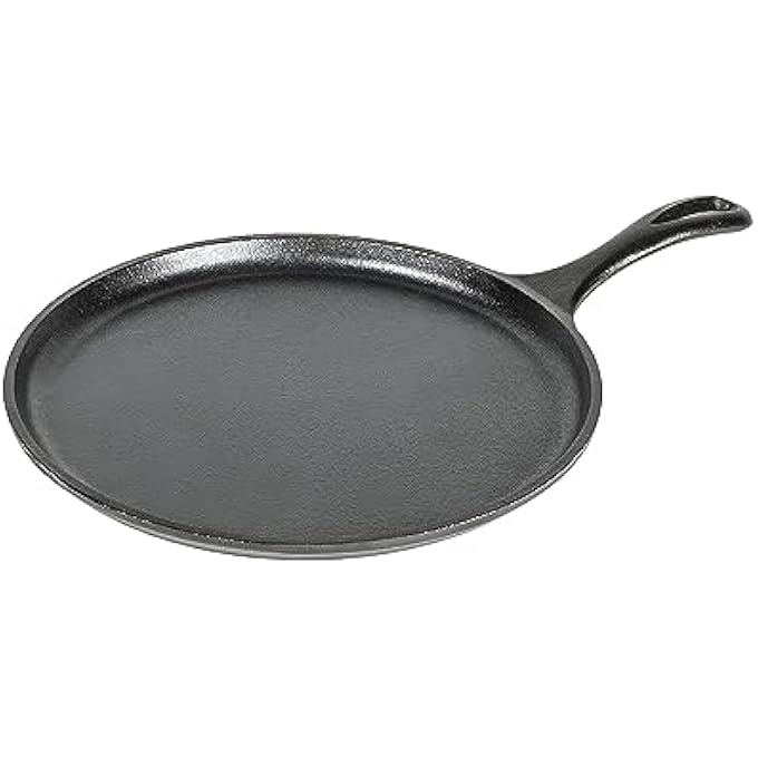 Lodge L9Og3 Griddle PreSeasoned Round Pan Perfect For Pancakes Pizzas And Quesadillas Black W 270 X H 38 X L 403 Cm Cast Iron 105 Inch Pack Of 1 - Image 1