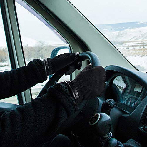 OZERO Thermal Gloves Winter Waterproof Touchscreen Elastic Cuff Windproof Insulated for Driving/Motorcycle/Snow Ski/Hiking/Hunting Thermal Gifts for Men Dad (XX-Large,Black) - Image 5