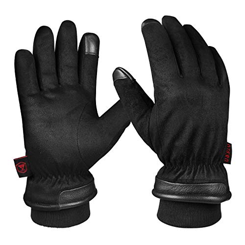OZERO Thermal Gloves Winter Waterproof Touchscreen Elastic Cuff Windproof Insulated for Driving/Motorcycle/Snow Ski/Hiking/Hunting Thermal Gifts for Men Dad (XX-Large,Black) - Image 1