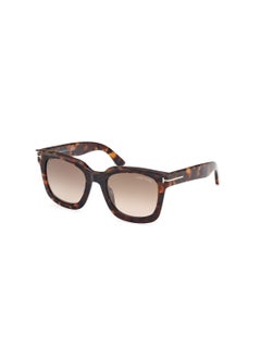 TOM FORD Women's Square Shape Acetate Sunglasses FT111552G52 Lens Size: 52 Millimeter - Dark Havana  - Image 1