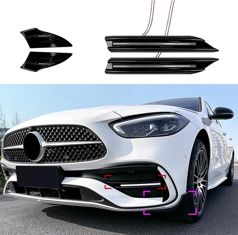 DEMULAX Front Bumper Side Splitter Cover for C Class W206 - Image 4