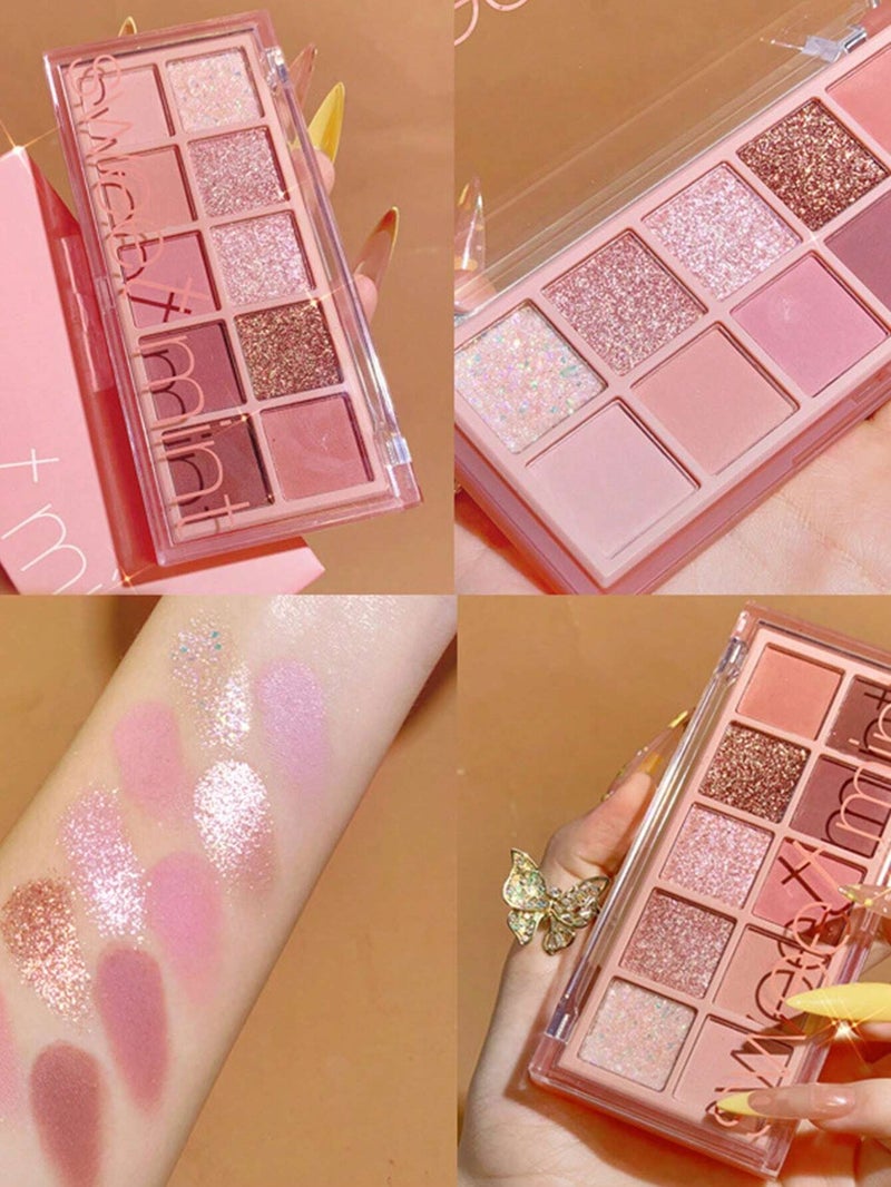 Sweet mint 10 Color Matte Eyeshadow Palette 1Pc Highly Pigmented Waterproof Long Wearing Eyeshadow Tray Eye Shadow - Image 4