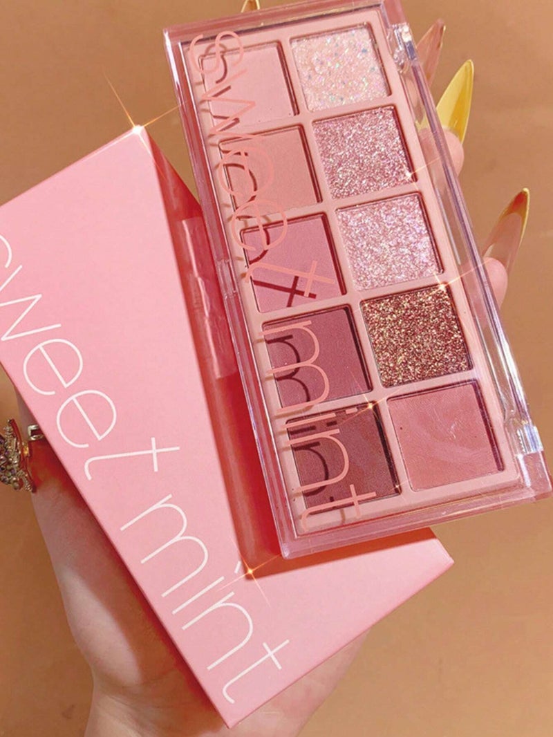Sweet mint 10 Color Matte Eyeshadow Palette 1Pc Highly Pigmented Waterproof Long Wearing Eyeshadow Tray Eye Shadow - Image 2