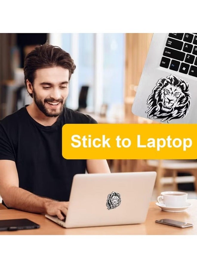 HY 2 Pcs Silver Metallic Animal Car Stickers 3D Self-Adhesive Personalized Sticker Decals for Car Laptop Refrigerator Door Window Decoration (Lion + Eagle) - Image 5