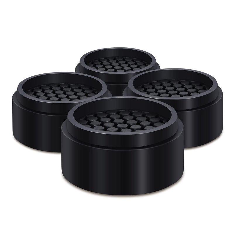 RCHYFEED 4 Pack Adjustable Furniture Risers 1 inch Round Bed Risers Heavy Duty Anti Slip Rubber Stackable Washing Machine Riser Creates an Additional 1 2 or 3 Sofa Table Desk Chair Raisers