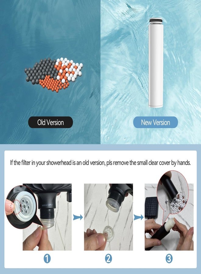 MakeFit Shower Head Filter for Handheld Shower Head, 2 Pack Replacement Water Softener Filters for Hard Water - Remove Chlorine and Harmful Substances to Protect Your Skin & Hair - For Model S6526 - Image 4