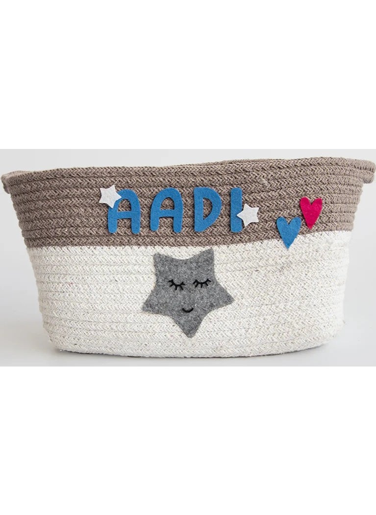 Yellow Doodle Yellow Doodle Cotton Rope Baskets - Twinkly Stars (Set Of 2)  - Image 1