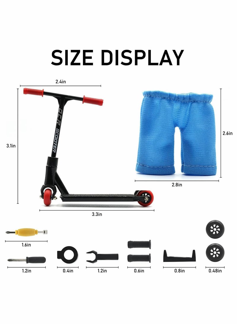 Y&D Mini Skateboards for Fingers with Pants, Alloy Finger Scooter Model Set, Interactive Toy Scooters Tools  - Image 2