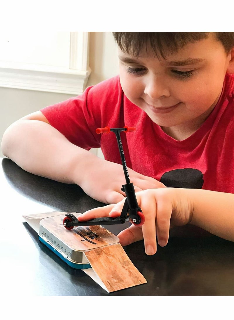 Y&D Mini Skateboards for Fingers with Pants, Alloy Finger Scooter Model Set, Interactive Toy Scooters Tools  - Image 5