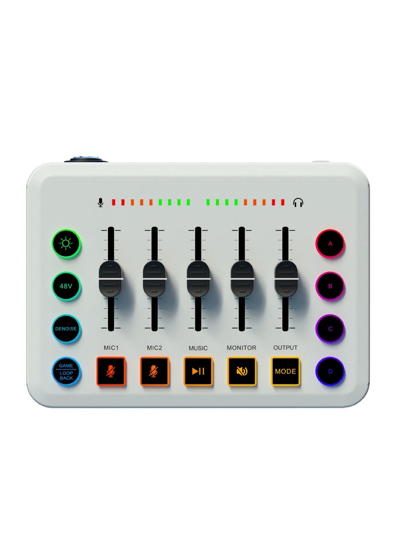 Generic F9 HD Gaming Audio Mixer Rechargeable Audio Interface RGB Mixer with XLR Mic Interface 48V Phantom Power for Podcast/Recording  - Image 1