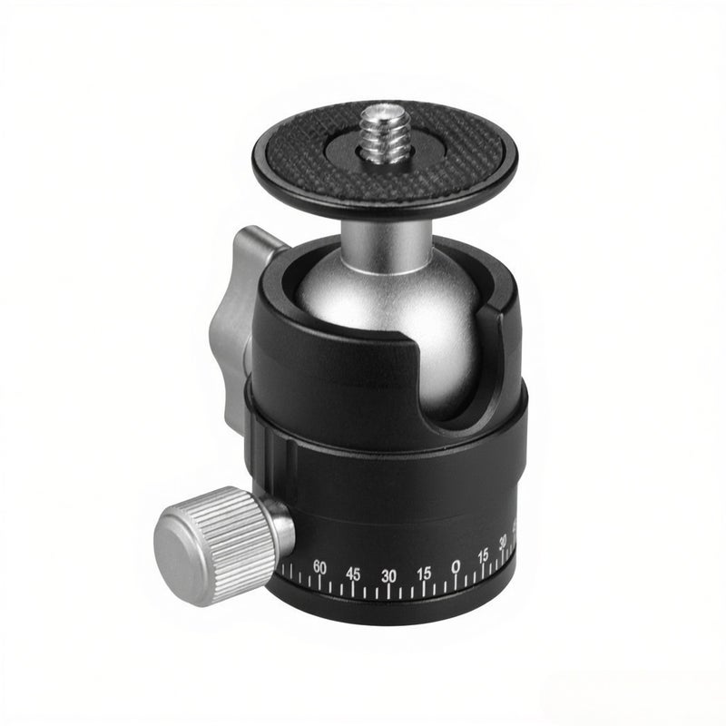 رأس كرة صغير MT-03 لمعدات التصوير الفوتوغرافي (سماعة ثابتة أو محمولة للكاميرات DSLR أو ILDC) من سبيكة الألومنيوم مع فتحة منقوشة على شكل حرف U، قابل للفك السريع، وسعة تحمل أقصى 5 كيلوجرام/11 باوند - Image 1