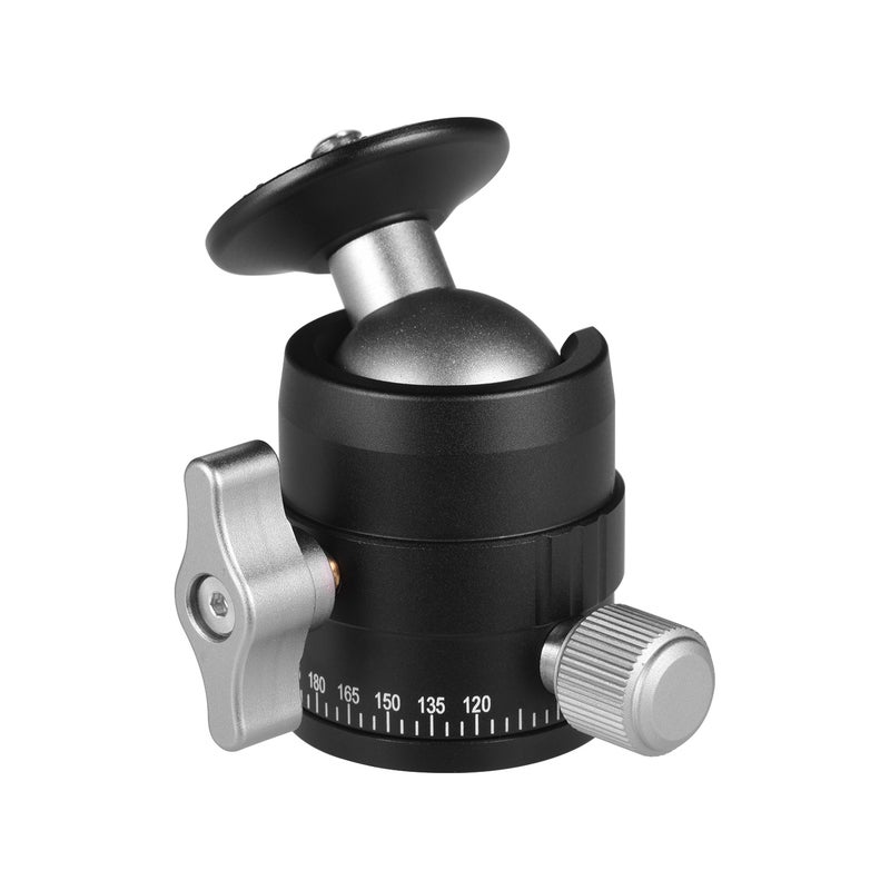 رأس كرة صغير MT-03 لمعدات التصوير الفوتوغرافي (سماعة ثابتة أو محمولة للكاميرات DSLR أو ILDC) من سبيكة الألومنيوم مع فتحة منقوشة على شكل حرف U، قابل للفك السريع، وسعة تحمل أقصى 5 كيلوجرام/11 باوند - Image 2
