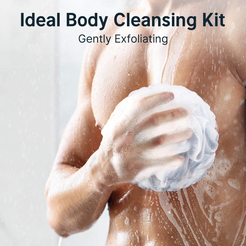 AmazerBath Loofah Sponge, Shower Loofah 60g/PCS - Body Scrubber Loofa Set of 3 Tranquil Tints Trio, Bath Sponge for Men and Women - Image 4