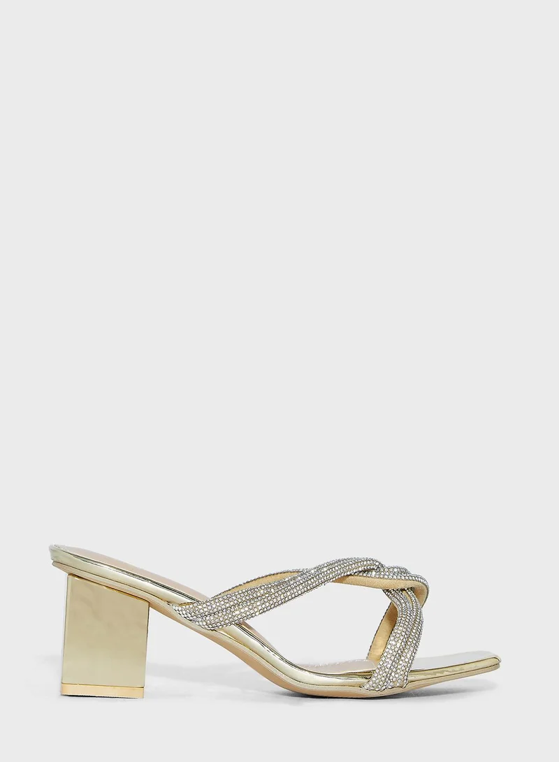 Ella Limited Edition Diamante Twisted Detail Mule Sandal