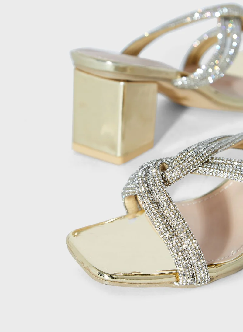 Ella Limited Edition Diamante Twisted Detail Mule Sandal