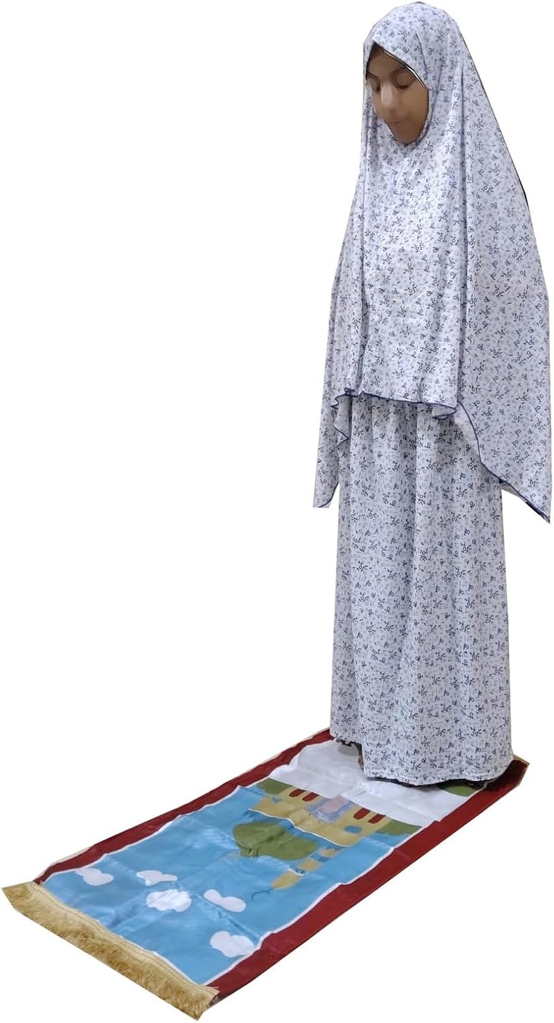 SD Girls Prayer Mat with Sheet 9 to 10 Years Multi Color - Image 3