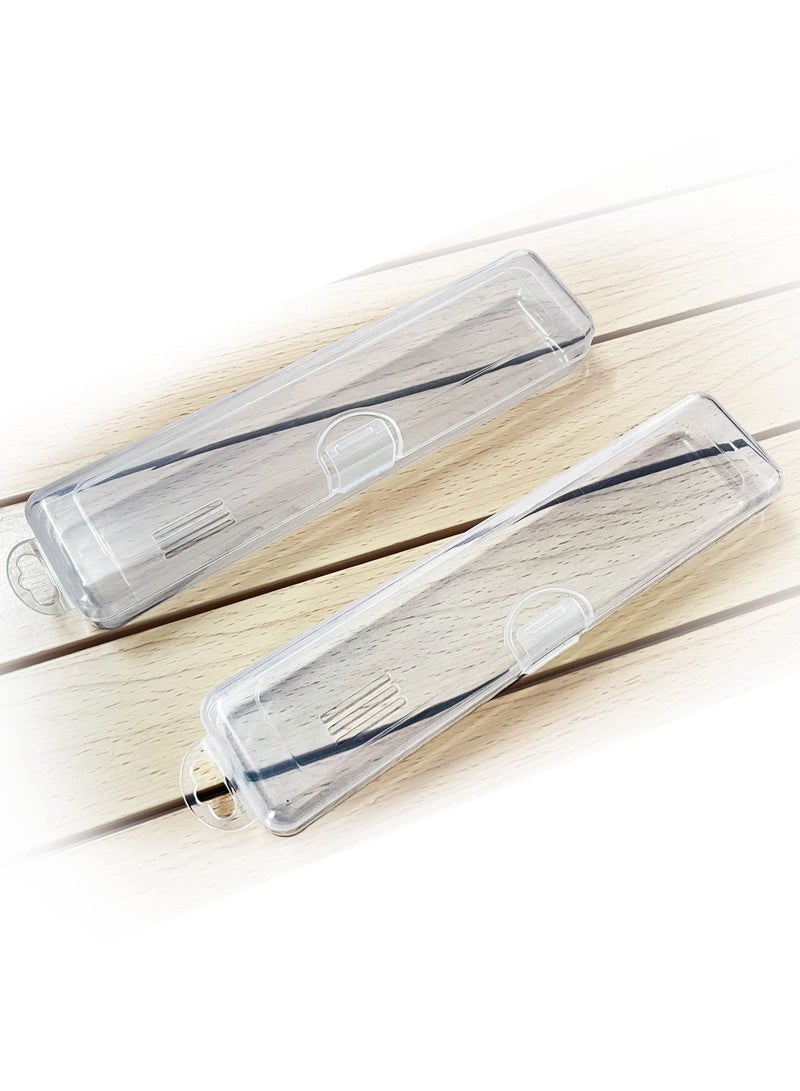 Y&D SYOSI 2 Pcs Tongue Scraper Cases, Travel Cases for Clear Storage Boxs Scraper/Dental Floss/Toothbrush/Chopsticks/Stationery Transparent Organize Home Use - Image 5