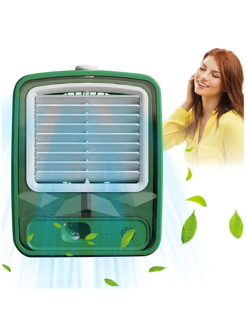 إسكدنيا مروحة تبريد، مكيف هواء مكتبي صغير وهادئ للاستخدام في الأماكن المغلقة والخارجية، مكيف هواء شخصي برذاذ التبريد مع ثلاث إعدادات للسرعة، قابل للشحن عبر USB - Image 3