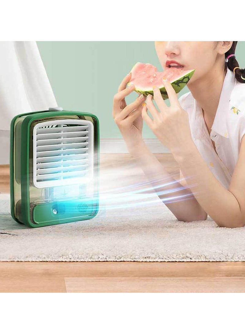 إسكدنيا مروحة تبريد، مكيف هواء مكتبي صغير وهادئ للاستخدام في الأماكن المغلقة والخارجية، مكيف هواء شخصي برذاذ التبريد مع ثلاث إعدادات للسرعة، قابل للشحن عبر USB - Image 2