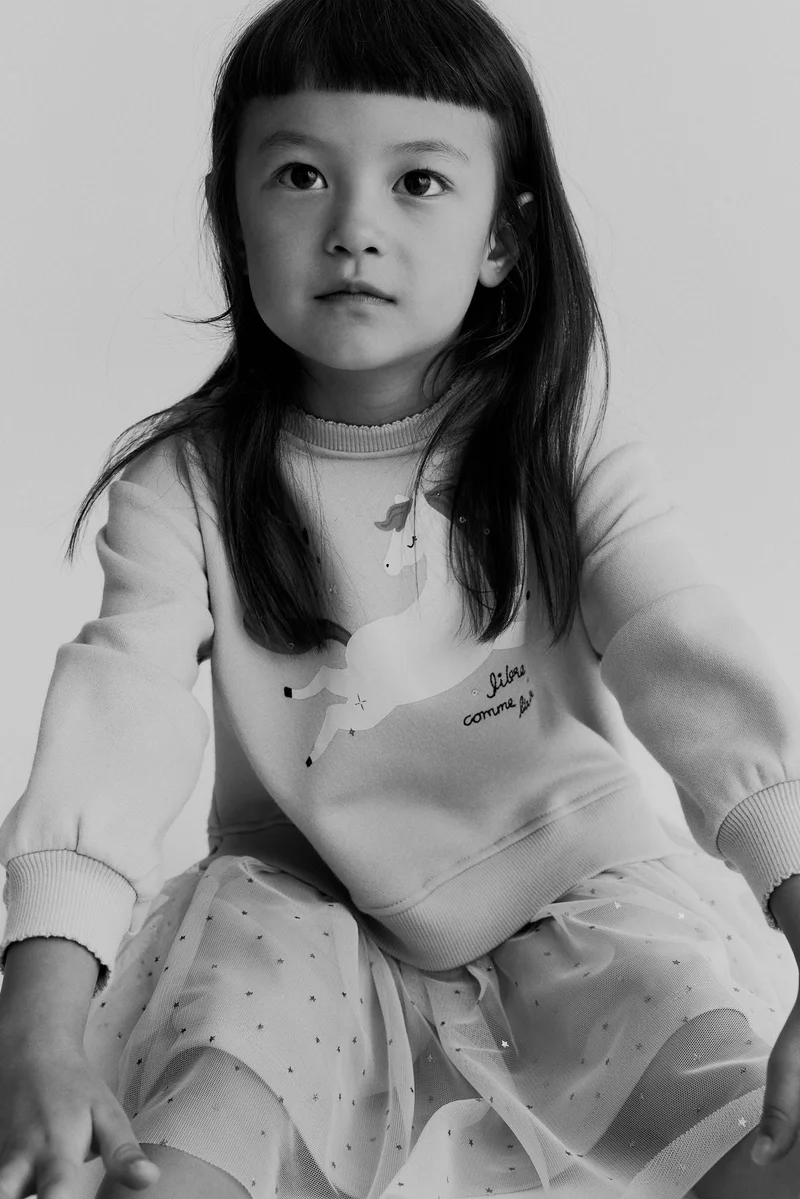 H&M Tulle-skirt sweatshirt dress