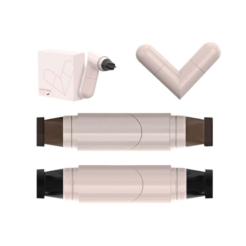 Gireatick 2PCS Gel Eyeliner Pencil Set, Foldable Eyeliner Stamp for Perfect Wings, Innovative Design Eye Liner Stamp for Daily Makeup, Smudge Proof Eyeliners Pen for Beginners (Black & Brown) - Image 1