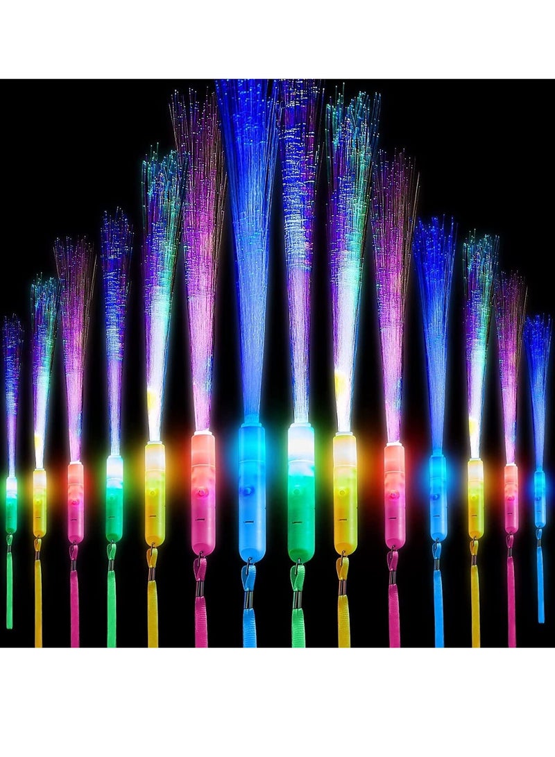 دوركو حزمة من 10 عصا الألياف البصرية للأطفال، LED ضوء حتى عصا الوهج، الوهج في إمدادات الحزب المظلم، LED عصا الوهج الوهج العصا المتوهجة متعددة الألوان عصا الوهج للحزب - Image 1