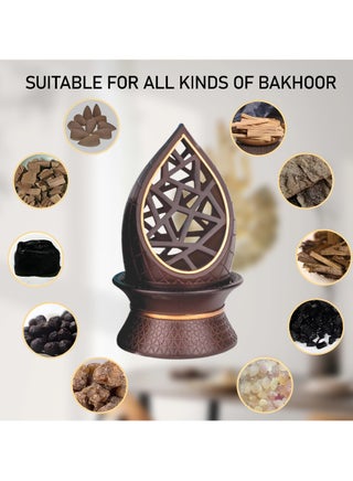 Elegant Tear Drop Design Resin Incense Burner, Bakhoor Oud Holder with Metal Tray Censer for Yoga, Aromatherapy, Bedroom, Home & Office - view 3