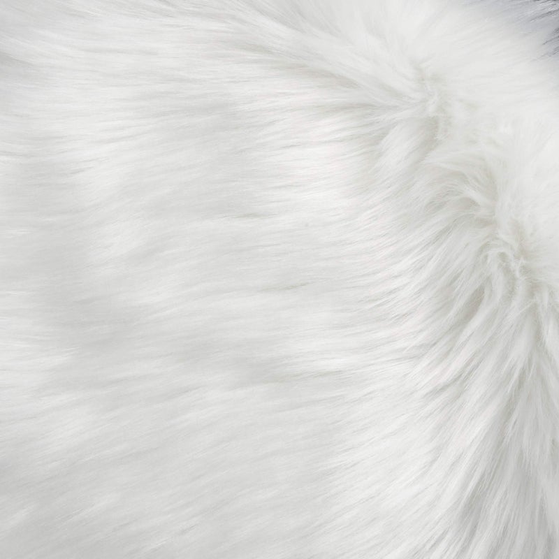 IVON 15.5 Inches White Round Faux Fur Rug, Fluffy Rug Cushion for Chair, Background for Nail Desk Photos - Image 2