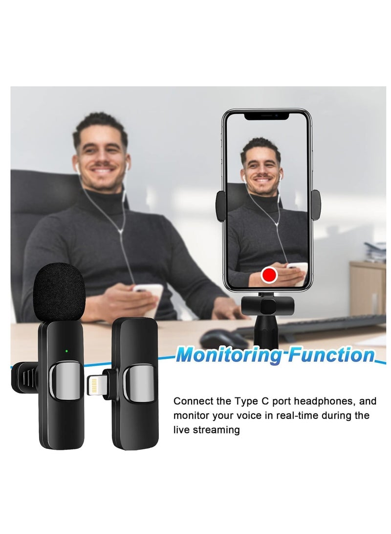 TIGER New Microphone for iPhone – Omnidirectional Wireless Lapel Microphone with Double Noise Cancelling, Reverberation Mode – Professional Mic for Video Recording, Podcasting, YouTube & TikTok  - Image 5