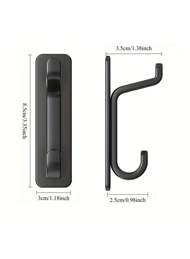 5pcs Black Adhesive Hooks Multi Purpose Hanging Organizer For Home Wall Mounted Storage - Image 4