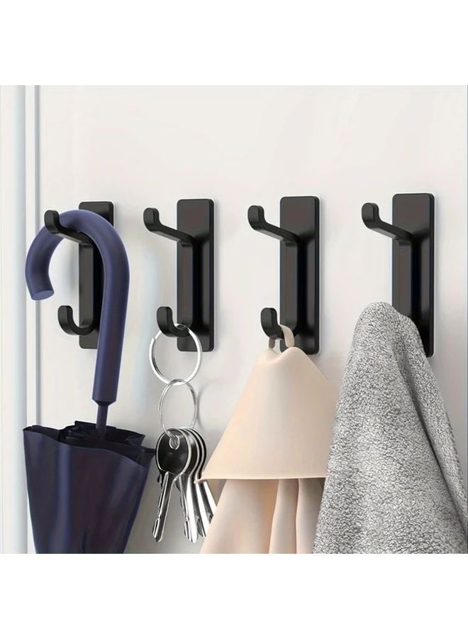5pcs Black Adhesive Hooks Multi Purpose Hanging Organizer For Home Wall Mounted Storage - Image 2