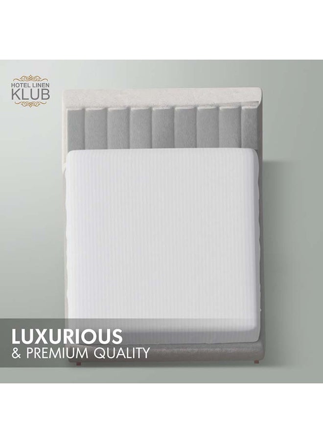 Hotel Linen Klub - شريحة ميكروفايبر بيضاء ملاءة مفروشة كوين 150x200 سم - Image 1
