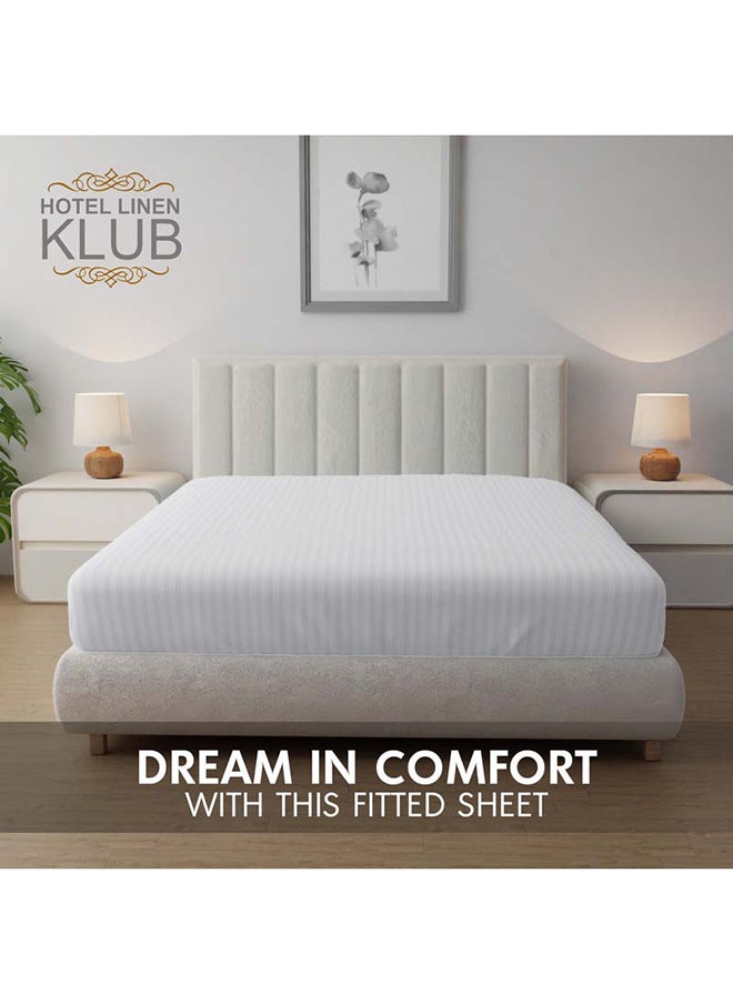 Hotel Linen Klub - شريحة ميكروفايبر بيضاء ملاءة مفروشة كوين 150x200 سم - Image 1