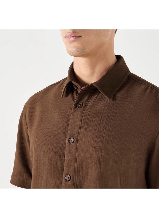 Iconic Iconic Textured Shirt with Short Sleeves  - Image 4
