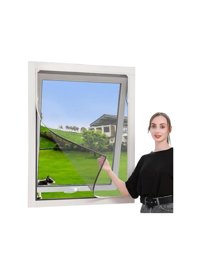 The Bros شاشة نافذة مغناطيسية قابلة للتعديل شبكة مغناطيسية سهلة التركيب شاشة طيران شبكة ناموسية نافذة شاشة حشرات بشريط لاصق ذاتي (80x100 سم) - Image 2