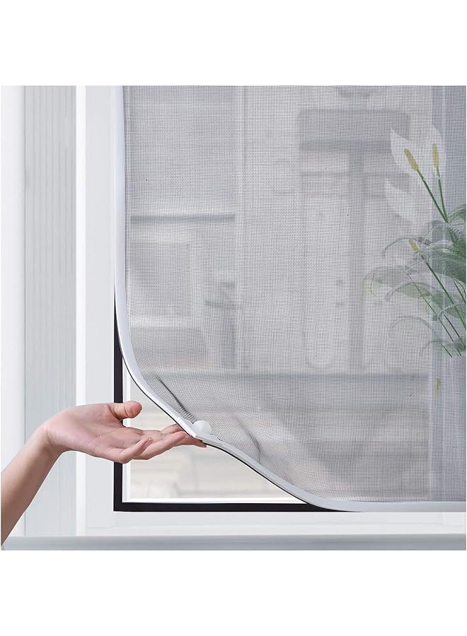 The Bros شاشة نافذة مغناطيسية قابلة للتعديل شبكة مغناطيسية سهلة التركيب شاشة طيران شبكة ناموسية نافذة شاشة حشرات بشريط لاصق ذاتي (80x100 سم) - Image 1