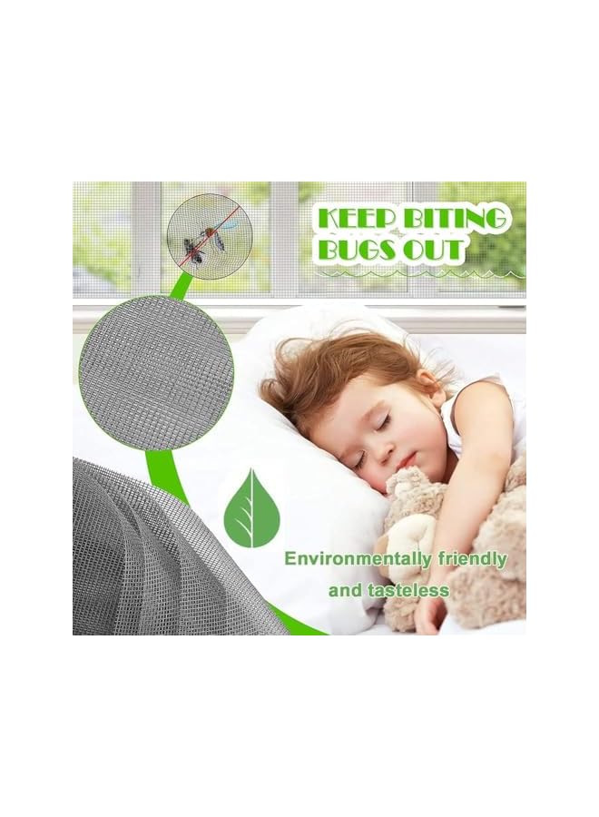 The Bros شاشة نافذة مغناطيسية قابلة للتعديل شبكة مغناطيسية سهلة التركيب شاشة طيران شبكة ناموسية نافذة شاشة حشرات بشريط لاصق ذاتي (80x100 سم) - Image 4