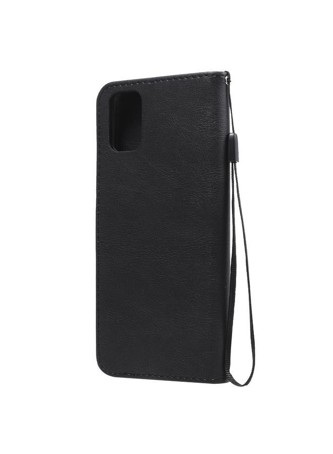 اس-توب جراب لهاتف Samsung Galaxy M51، جراب جلدي واقي قابل للطي أفقيًا بلون سادة مع حامل وفتحات للبطاقات ومحفظة وإطار صورة وحبل - Image 3