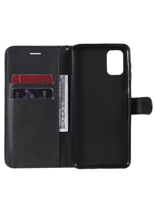 اس-توب جراب لهاتف Samsung Galaxy M51، جراب جلدي واقي قابل للطي أفقيًا بلون سادة مع حامل وفتحات للبطاقات ومحفظة وإطار صورة وحبل - Image 4