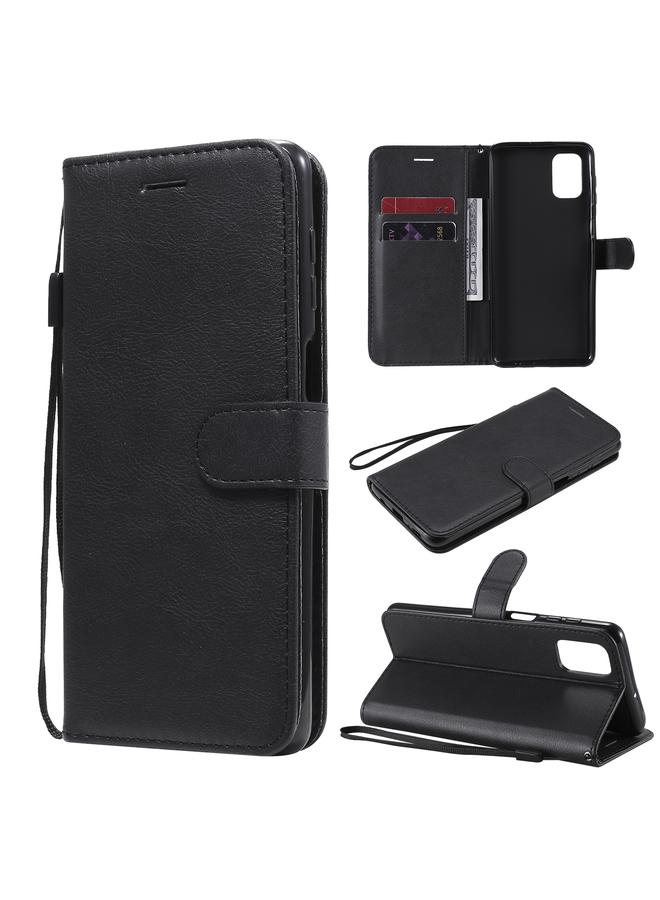 اس-توب جراب لهاتف Samsung Galaxy M51، جراب جلدي واقي قابل للطي أفقيًا بلون سادة مع حامل وفتحات للبطاقات ومحفظة وإطار صورة وحبل - Image 1