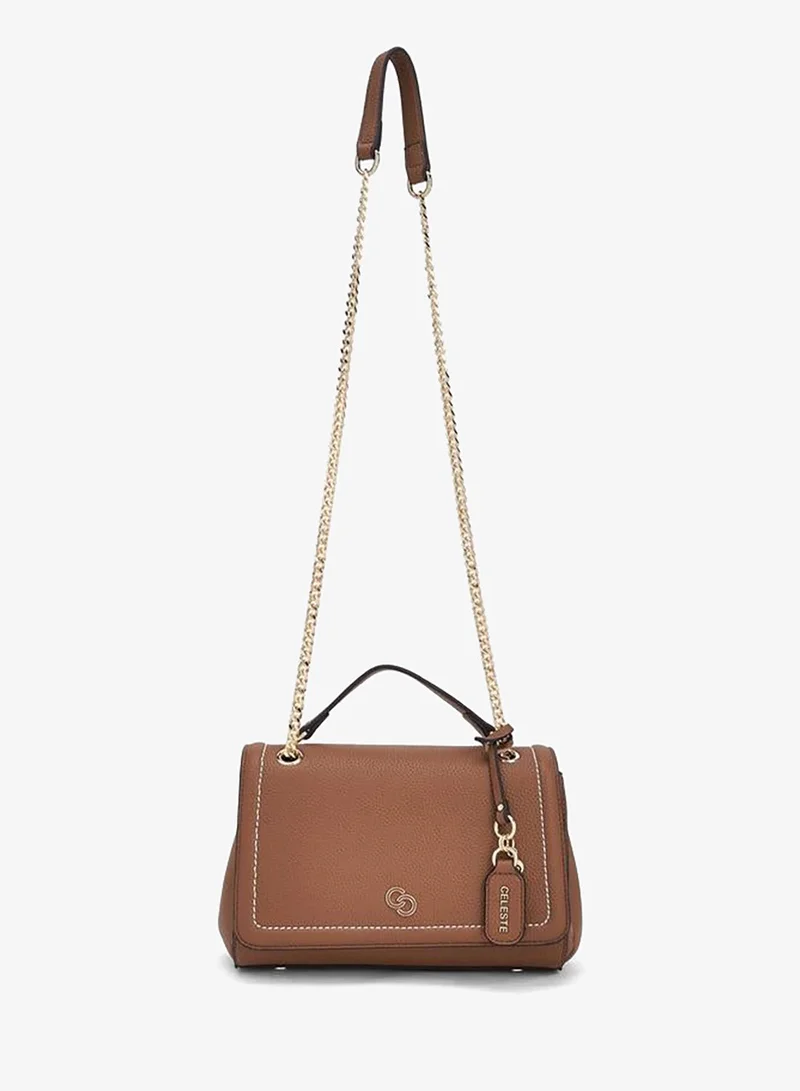 سيليست Contrast Stitch Design Crossbody Bag With Chain Strap