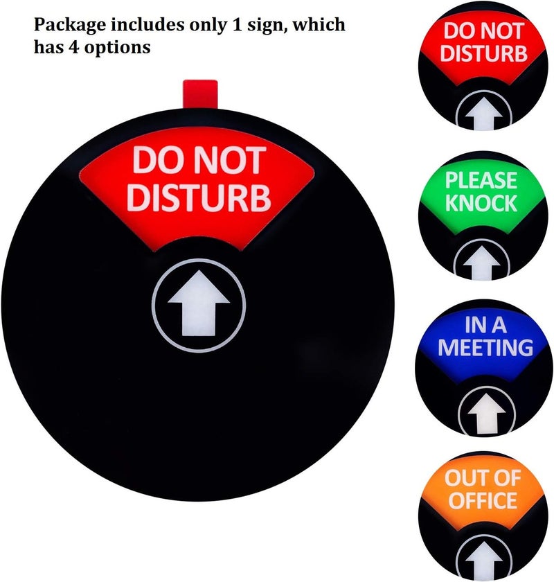 Kichwit Privacy Sign for Office Door, Do Not Disturb, Out of Office, Please Knock, In a Meeting, Conference Sign for Offices, 5 Inch, Black - Image 2